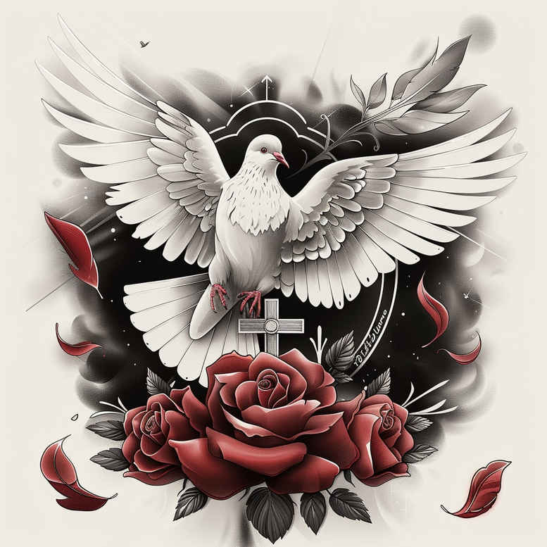 holy-spirit-art – tattoo design ideas free ai generated – realism-living-skin – for-full-back – Gallery: holy-spirit-inkby-ai