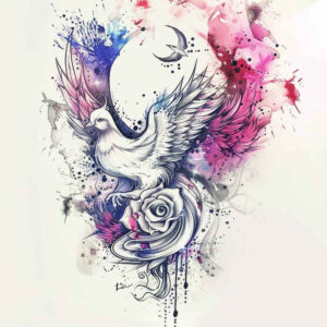 protector-spirit – tattoo design ideas free ai generated – realism-precise-anatomy – for-behind-ear – Gallery: holy-spirit-inkby-ai
