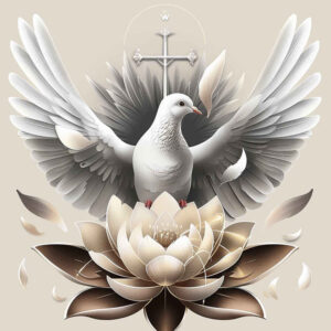 spirit-from-heaven – tattoo design ideas free ai generated – neotraditional-clean-fill – for-lower-thigh – Gallery: holy-spirit-inkby-ai