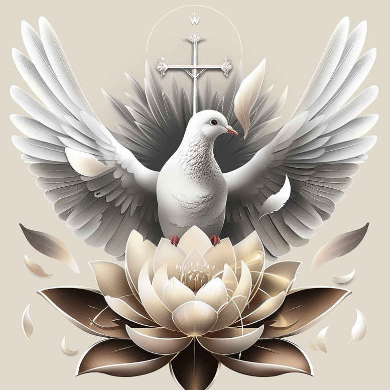 spirit-from-heaven – tattoo design ideas free ai generated – neotraditional-clean-fill – for-lower-thigh – Gallery: holy-spirit-inkby-ai
