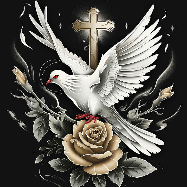 spirit-holiness – tattoo design ideas free ai generated – surrealism-otherworldly – for-stomach – Gallery: holy-spirit-inkby-ai