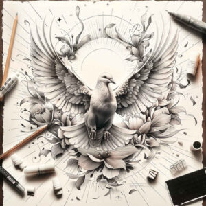 spirit-of-life – tattoo design ideas free ai generated – surrealism-floating-elements – for-abdomen – Gallery: holy-spirit-inkby-ai