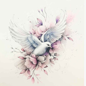 spirit-of-peace – tattoo design ideas free ai generated – neotraditional-refined-lines – for-nape – Gallery: holy-spirit-inkby-ai