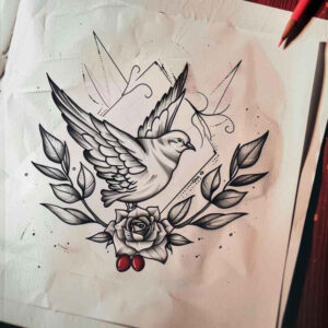 spirit-of-peace – tattoo design ideas free ai generated – realism-contour-shading – for-palm – Gallery: holy-spirit-inkby-ai
