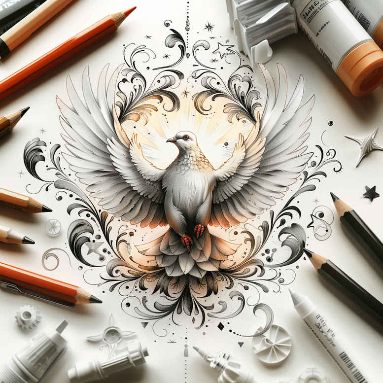 spirit-of-power – tattoo design ideas free ai generated – realism-textured-skin – for-toe – Gallery: holy-spirit-inkby-ai