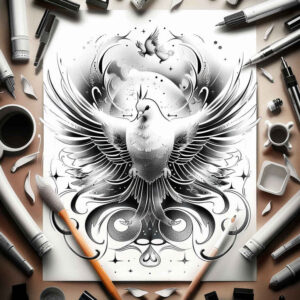 spirit-of-truth – tattoo design ideas free ai generated – surrealism-unearthly – for-collarbone – Gallery: holy-spirit-inkby-ai