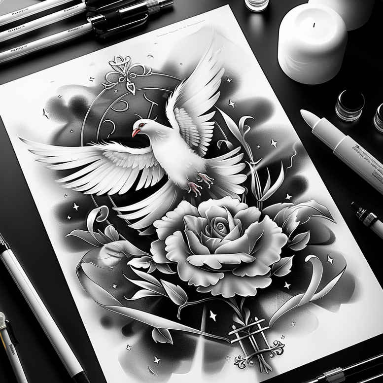 holy-spirit tattoo design ideas high-contrast ethereal meaning endurance