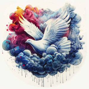 holy-spirit tattoo design ideas Surrealism fragmentation gentle for upper shoulder