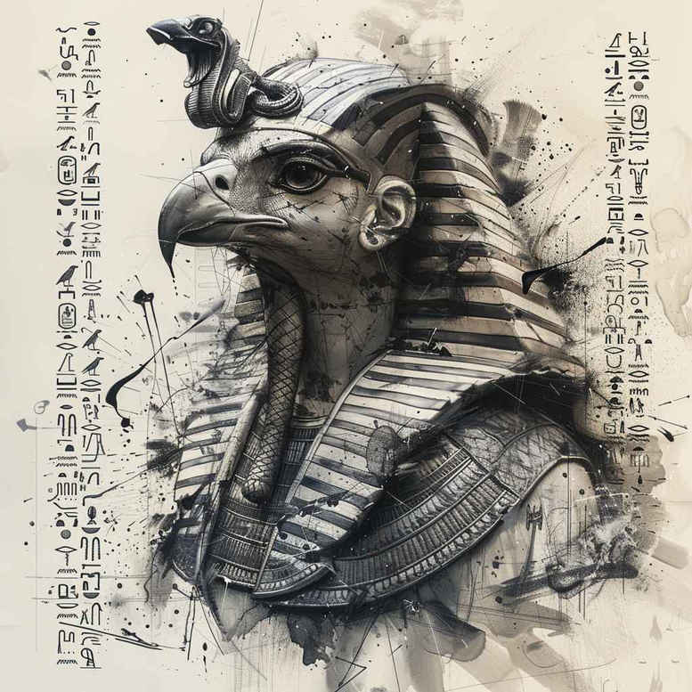 horus-emblem-tattoo-surrealism-psychedelic-for-back-of-neck – tattoo design ideas free ai generated – Gallery: horus-inkby-ai