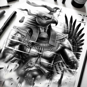 falcon-god-realism-anatomical-accuracy-for-elbow – tattoo design ideas free ai generated – Gallery: horus-inkby-ai