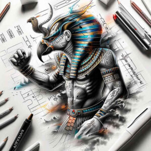horus tattoo design ideas elaborate detailed feathers for shoulder