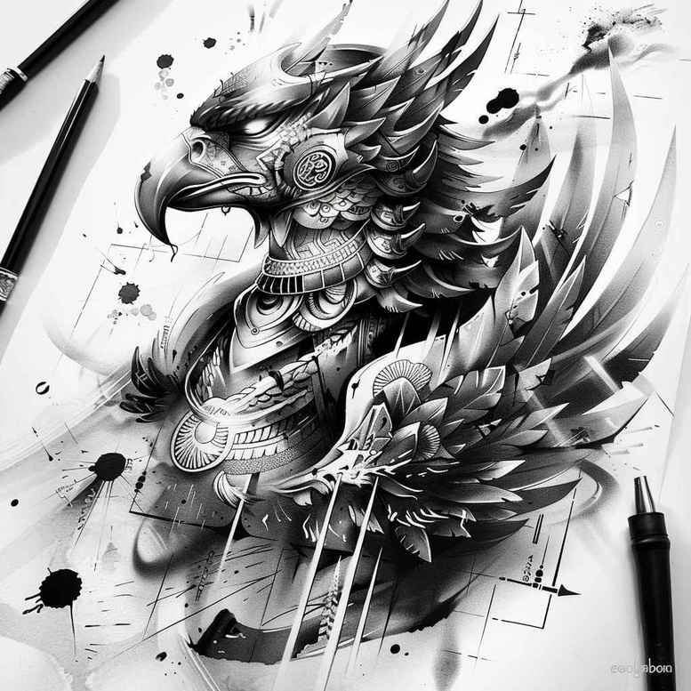 horus tattoo design ideas realistic shadowing detailed feathers meaning resilience