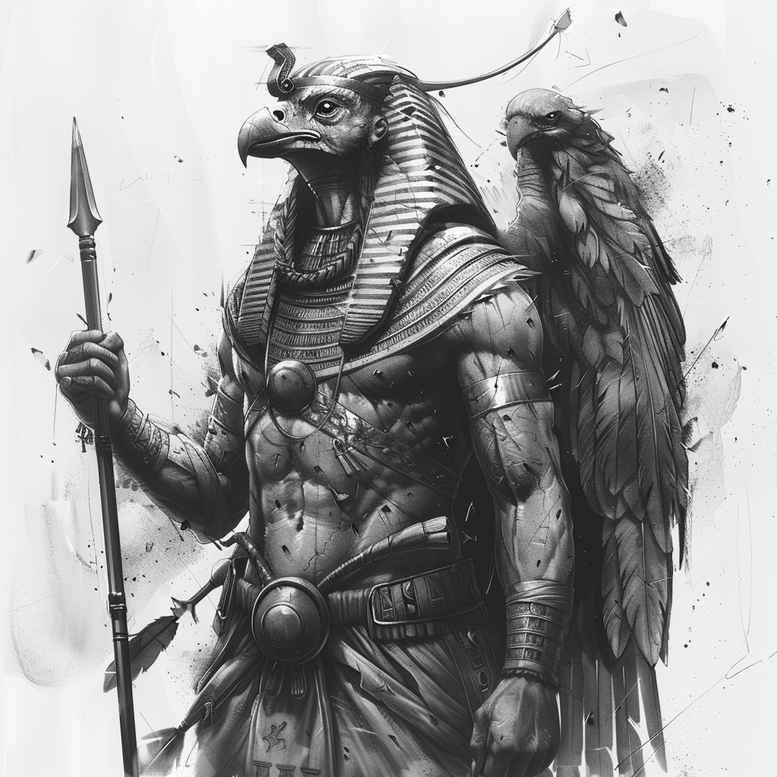 horus tattoo design ideas Realism smooth gradients detailed feathers shows courage