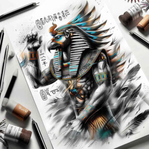 horus tattoo design ideas Realism light play falcon stands for courage