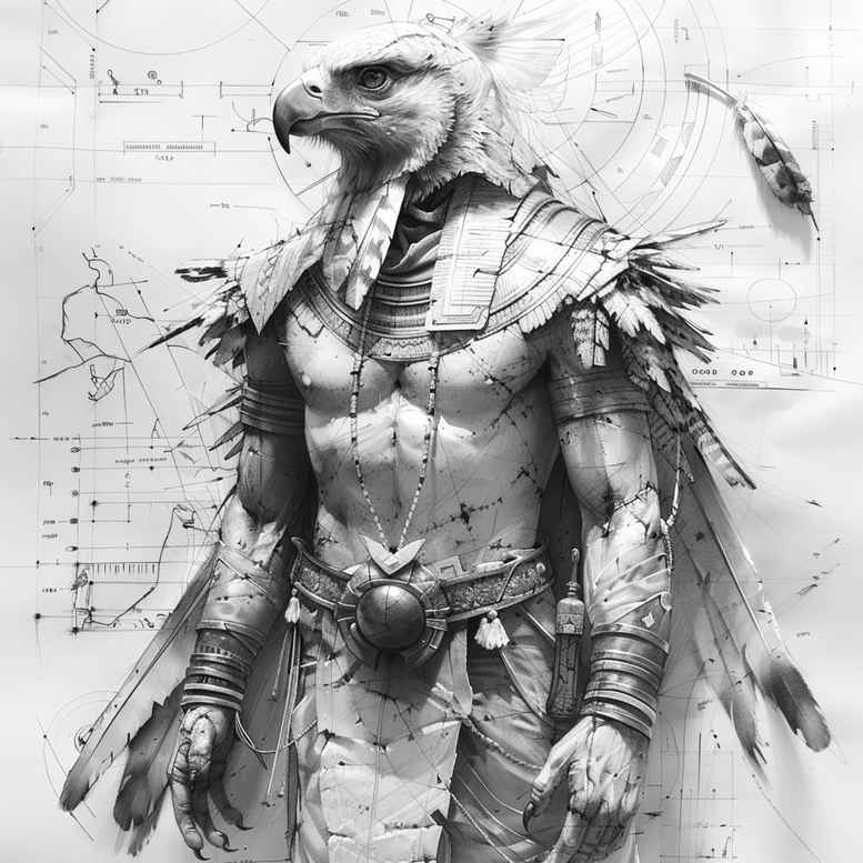 horus tattoo design ideas Surrealism floating elements mythological symbolising strength