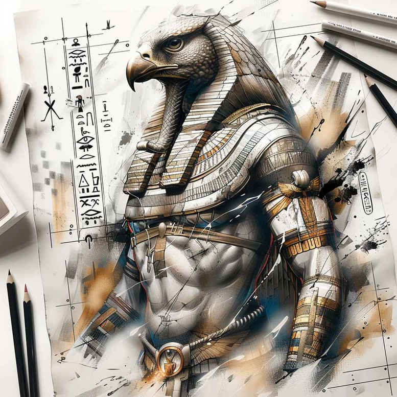 horus tattoo design ideas Realism lifelike eyes powerful symbol stands for endurance