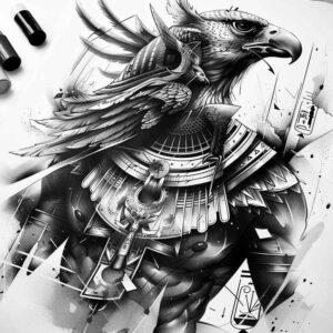 horus tattoo design ideas Realism realistic wrinkles ruler meaning strength