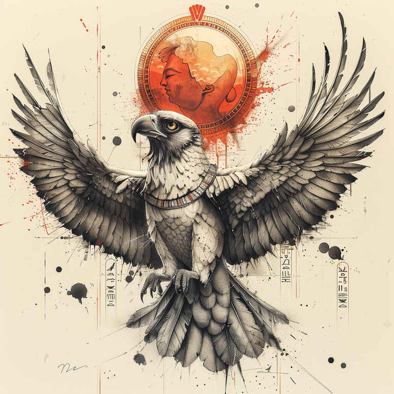 horus tattoo design ideas textured fills sacred power resilience and power