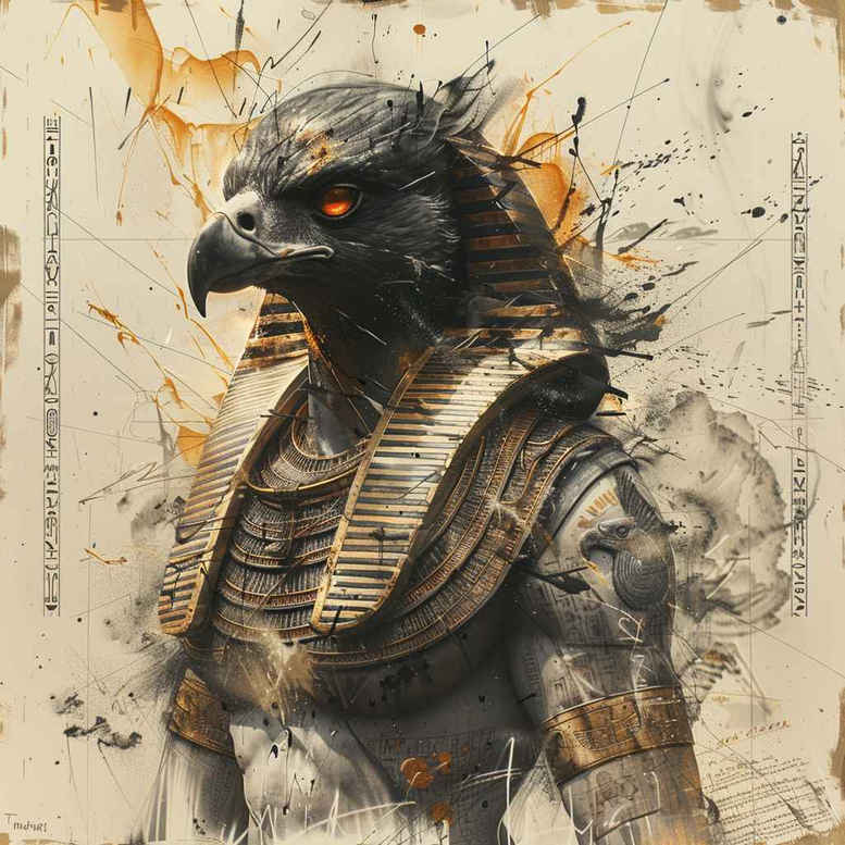 horus tattoo design ideas refined color palette sharp gaze represents perseverance