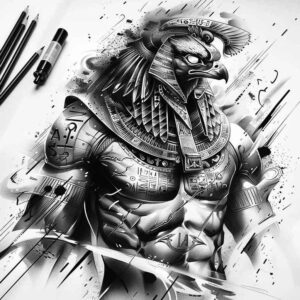 horus tattoo design ideas clean fill sun for thigh