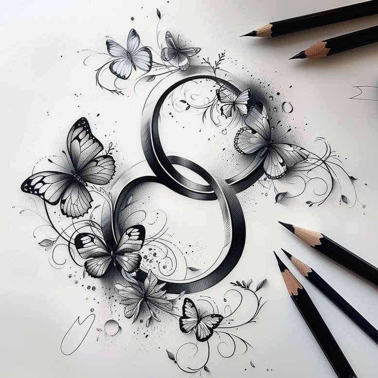 infinity-with-flowers-open-space-for-scapula – tattoo design ideas free ai generated – Gallery: infinity-signs-inkby-ai