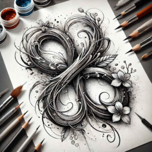 continuous-loop-small-detail-for-chest – tattoo design ideas free ai generated – Gallery: infinity-signs-inkby-ai