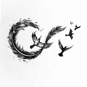 infinity-with-feathers-mini-ink-for-abdomen – tattoo design ideas free ai generated – Gallery: infinity-signs-inkby-ai