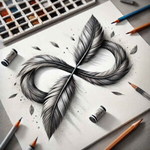 infinity-with-feathers-symbolic-for-wrist – tattoo design ideas free ai generated – Gallery: infinity-signs-inkby-ai