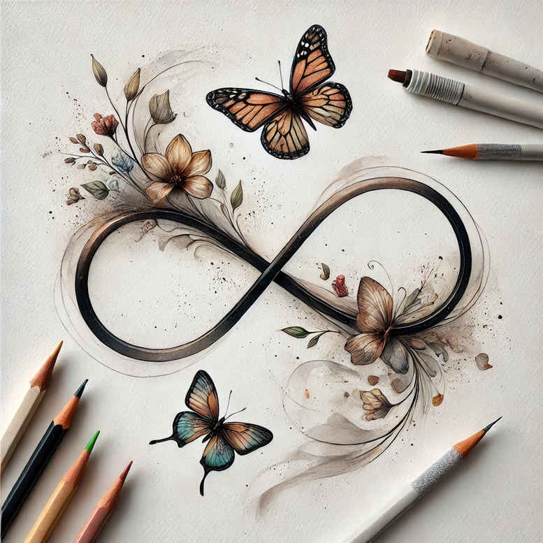 abstract-infinity-sparse-for-lower-back – tattoo design ideas free ai generated – Gallery: infinity-signs-inkby-ai
