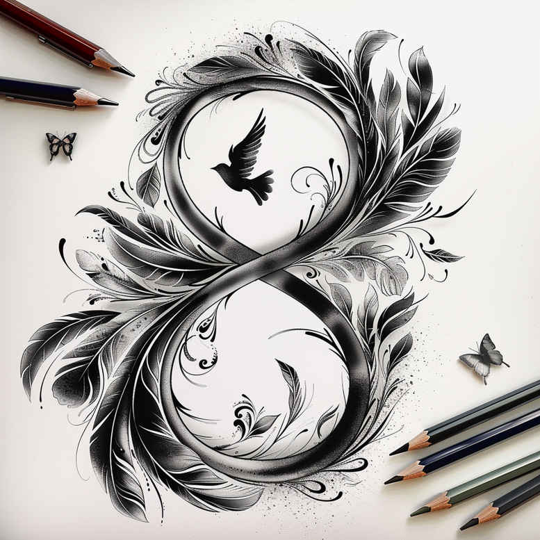 infinity-with-flowers-dainty-for-lower-thigh – tattoo design ideas free ai generated – Gallery: infinity-signs-inkby-ai