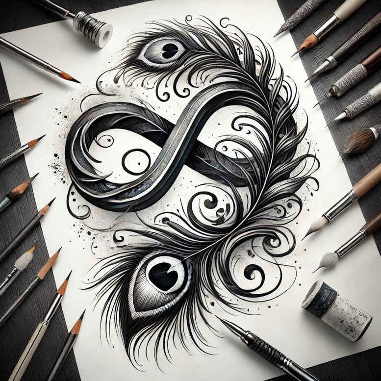 infinity-signs tattoo design ideas fine dot dynamic for shoulder blade