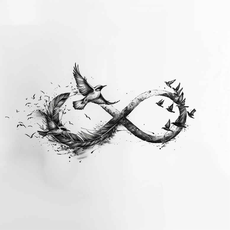 infinity-signs tattoo design ideas ultra-thin flowing shapes resilience and power