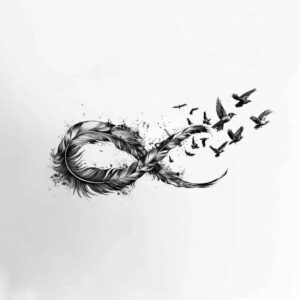 infinity-signs tattoo design ideas thin script intertwined symbol of determination