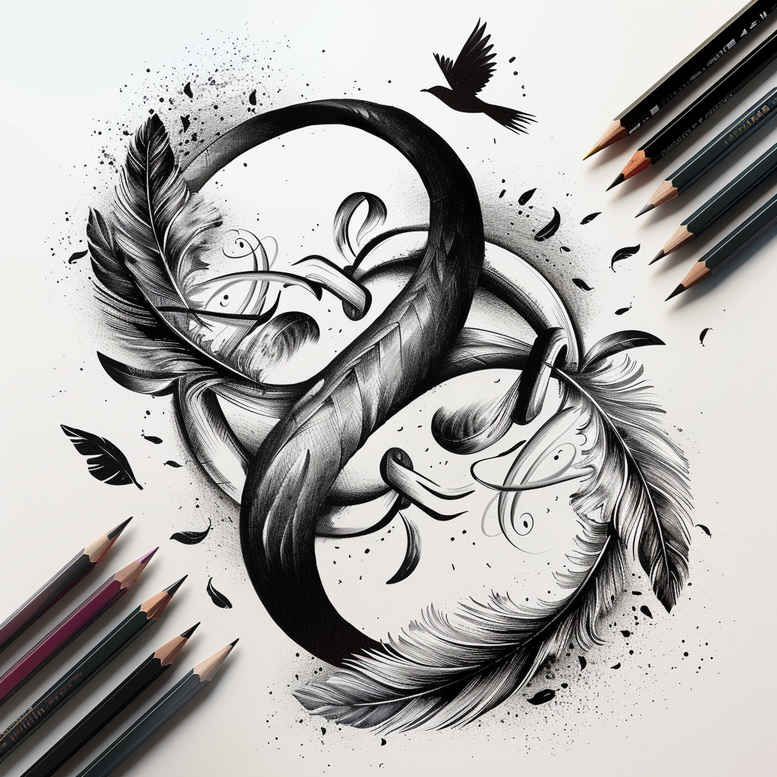 infinity-signs tattoo design ideas pure outline simple for full back
