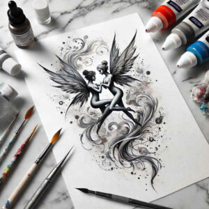 Surrealistyczne postacie - Free tattoo design ideas ai genereted - inkby.ai