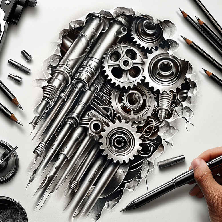 Biomechanika - Free tattoo design ideas ai genereted - inkby.ai