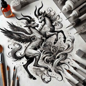Surrealistyczne postacie - Free tattoo design ideas ai genereted - inkby.ai