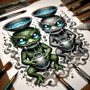 Surrealistyczne postacie - Free tattoo design ideas ai genereted - inkby.ai