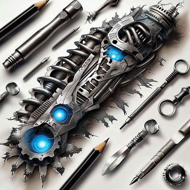 Biomechanika - Free tattoo design ideas ai genereted - inkby.ai