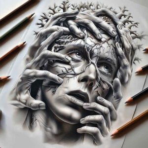 Surrealistyczne postacie - Free tattoo design ideas ai genereted - inkby.ai
