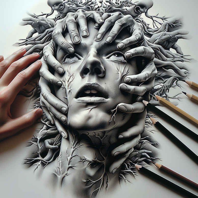 Surrealistyczne postacie - Free tattoo design ideas ai genereted - inkby.ai