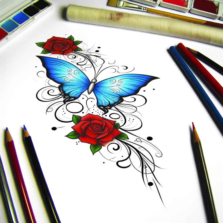 Motyle ćmy ważki - Free tattoo design ideas ai genereted - inkby.ai