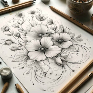 Delikatne kwiaty - Free tattoo design ideas ai genereted - inkby.ai