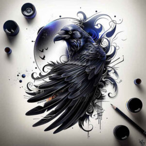 Kruki i wrony - Free tattoo design ideas ai genereted - inkby.ai