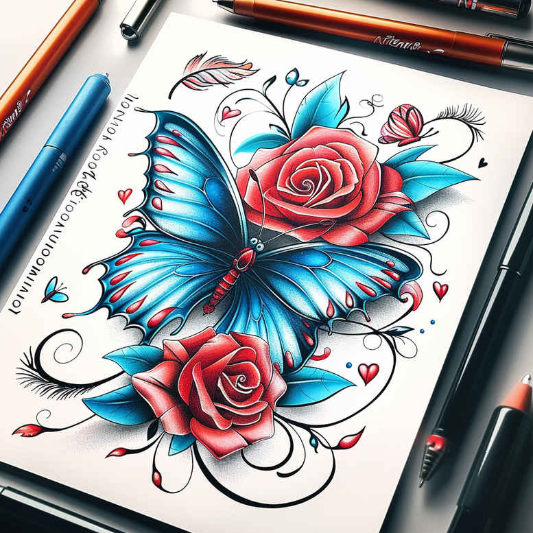 Motyle ćmy ważki - Free tattoo design ideas ai genereted - inkby.ai