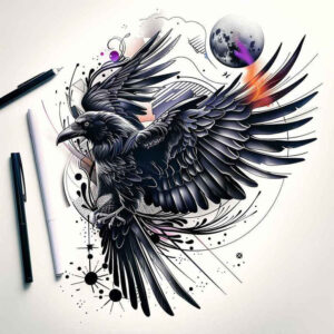 Kruki i wrony - Free tattoo design ideas ai genereted - inkby.ai
