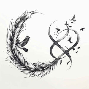 Piórka - Free tattoo design ideas ai genereted - inkby.ai
