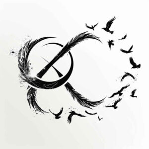 Piórka - Free tattoo design ideas ai genereted - inkby.ai