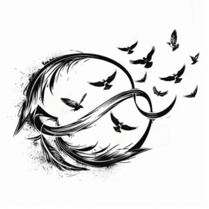 Piórka - Free tattoo design ideas ai genereted - inkby.ai