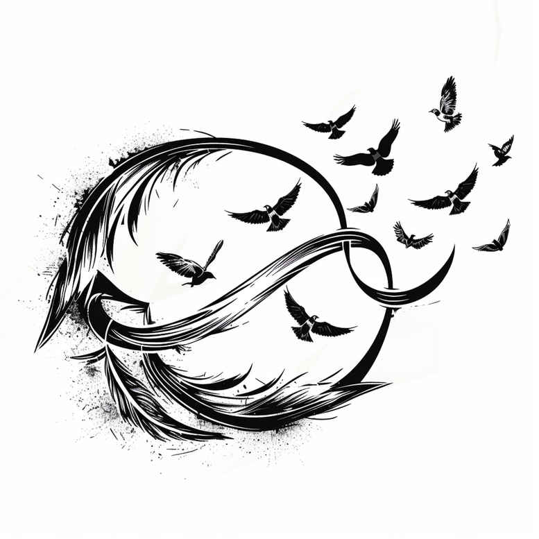 Piórka - Free tattoo design ideas ai genereted - inkby.ai